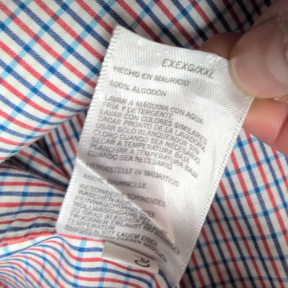 Chemise Nautica XXL Bleu Blanc Rouge Carreaux 100% Coton Classic