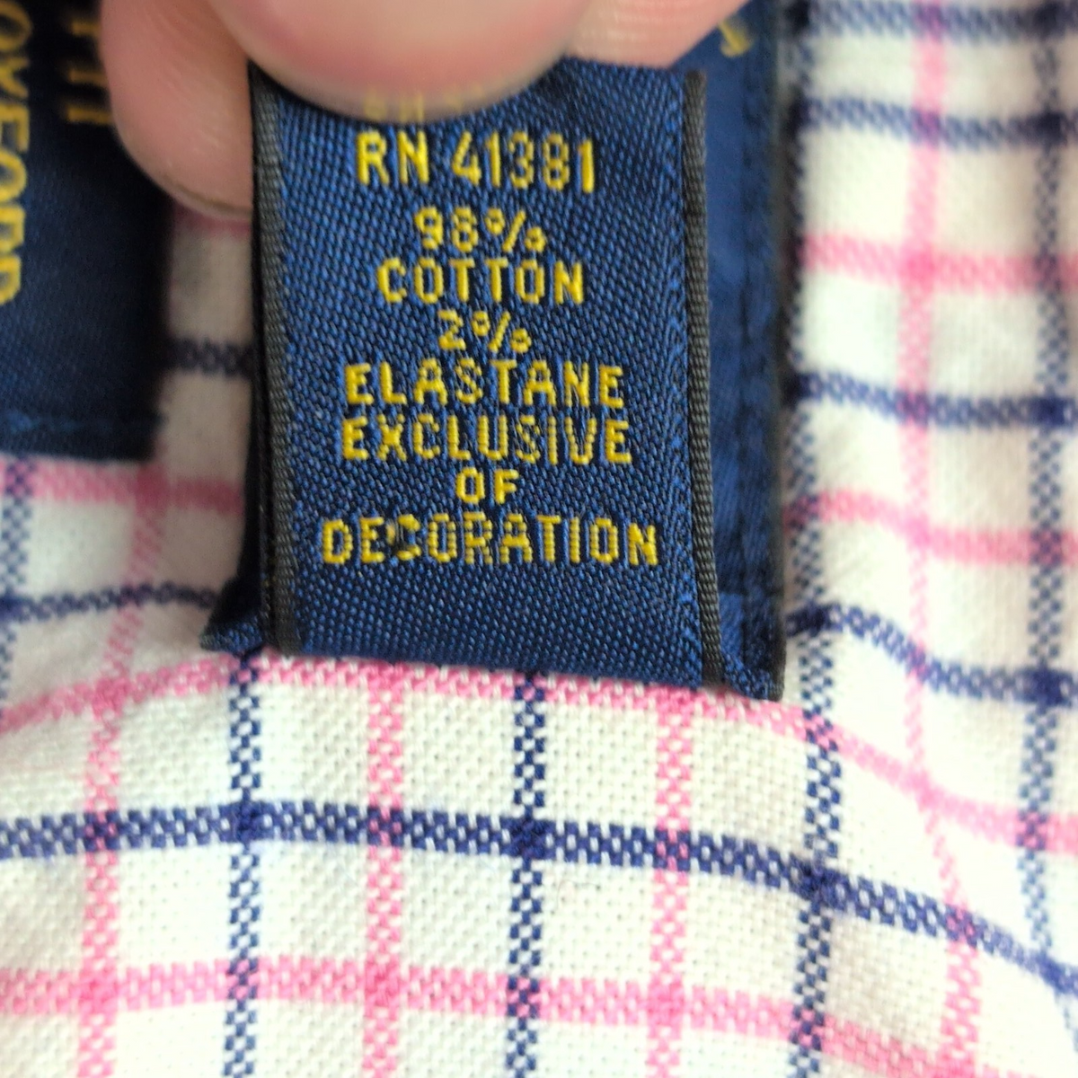 Chemise Ralph Lauren Slim Fit XL Oxford Stretch Carreaux Rose Bleu