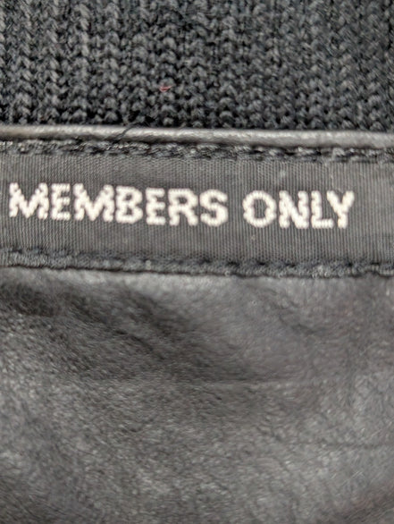 Veste Members Only café racer vintage 80's cuir noir taille S [42] #2c
