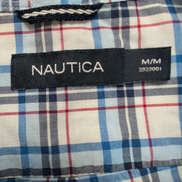 Chemise Nautica M Bleu Blanc Rouge Carreaux 100% Coton Manches Courtes
