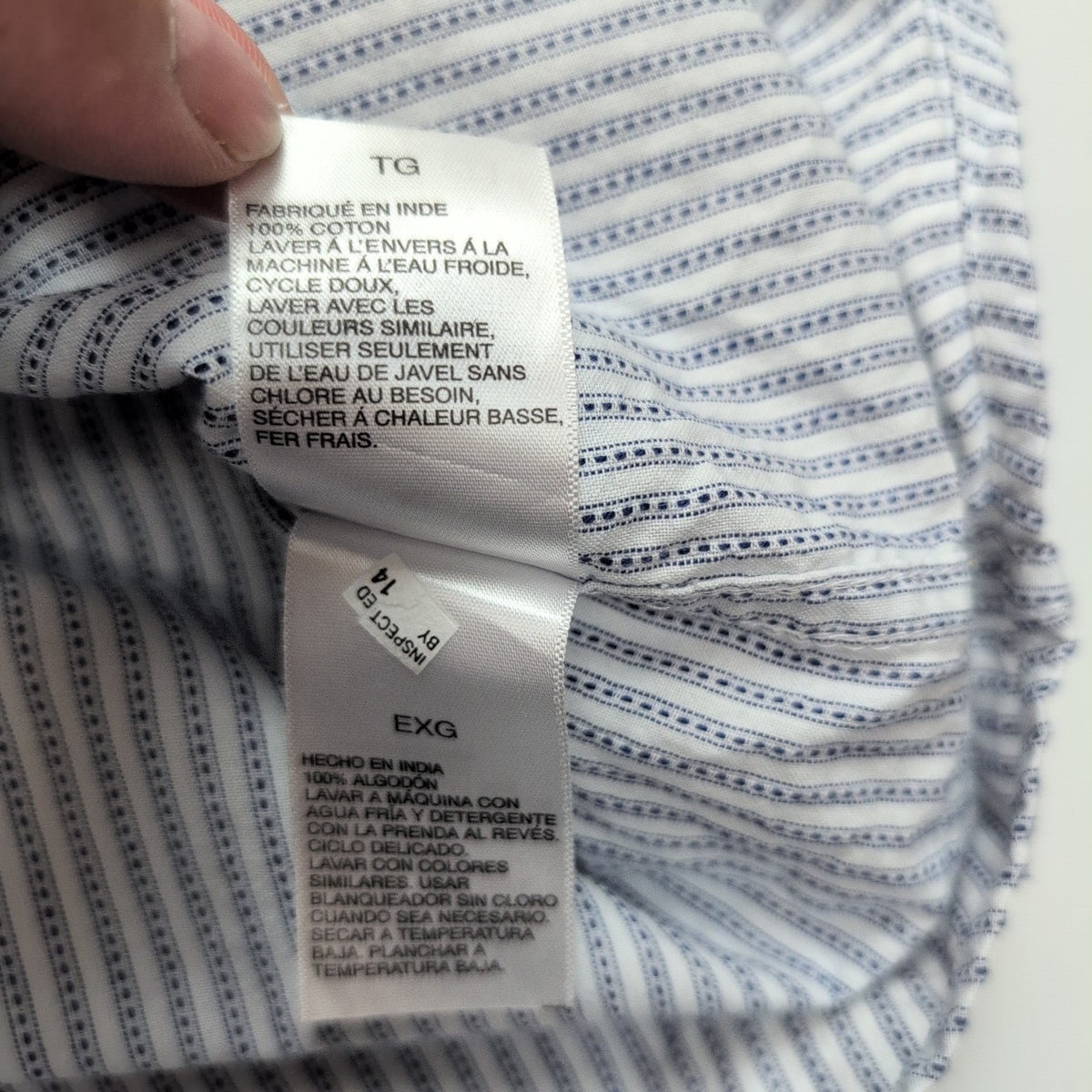 Chemise Nautica Jeans Co XL Bleu Rayures Manches courtes Poche Logo Brodé
