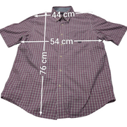 Chemise Chaps manches courtes violet à carreaux taille M #236msch