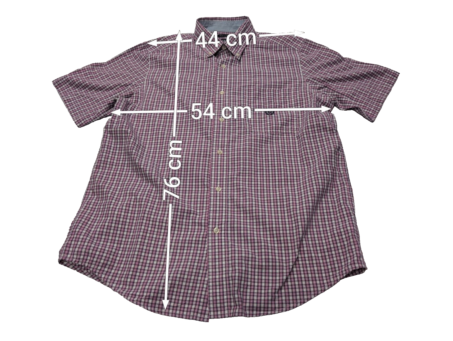 Chemise Chaps manches courtes violet à carreaux taille M #236msch