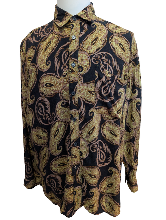 Chemise Hawaïenne Robert Stock Manches Longues 100% Rayonne - Taille XL