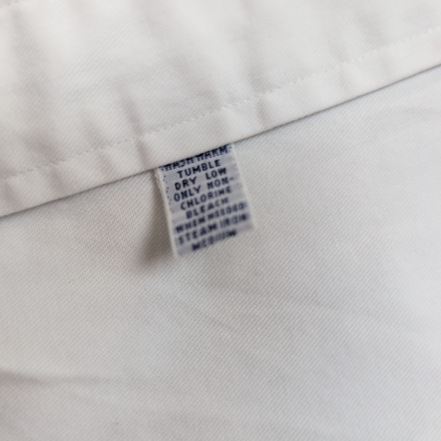 Chemise Ralph Lauren vintage M blanc uni logo bleu marine Made in Mauritius
