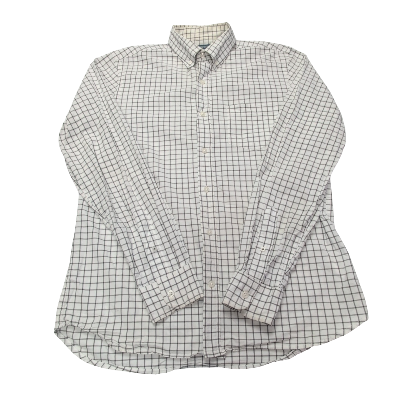Chemise Old Navy blanche à carreaux gris taille M #151e