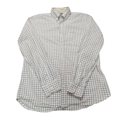 Chemise Old Navy blanche à carreaux gris taille M #151e