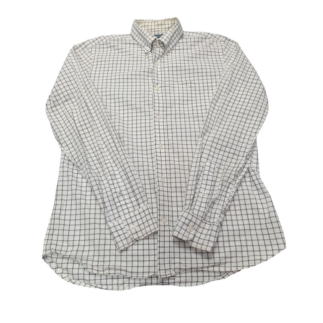 Chemise Old Navy blanche à carreaux gris taille M #151e