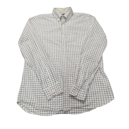 Chemise Old Navy blanche à carreaux gris taille M #151e