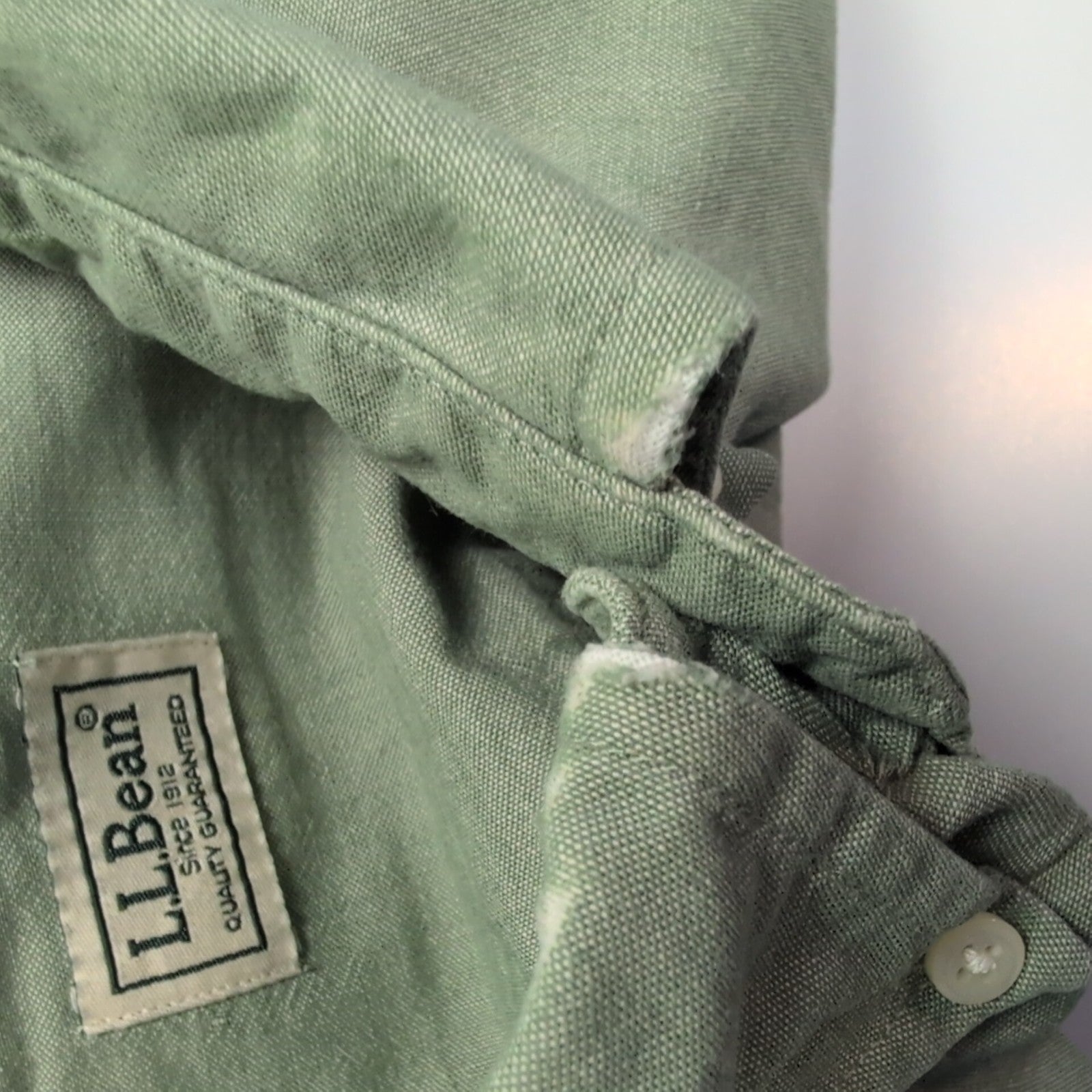 Chemise L.L. Bean verte uni 2 poches taille L
