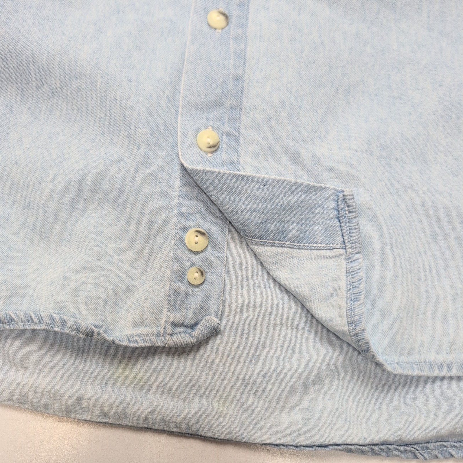 Chemise Dornbusch L 40 Jean Bleu Coton Manches Courtes Vintage