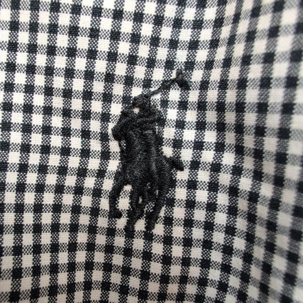 Chemise Ralph Lauren Custom Fit XL Noir Blanc Carreaux Manches Courtes
