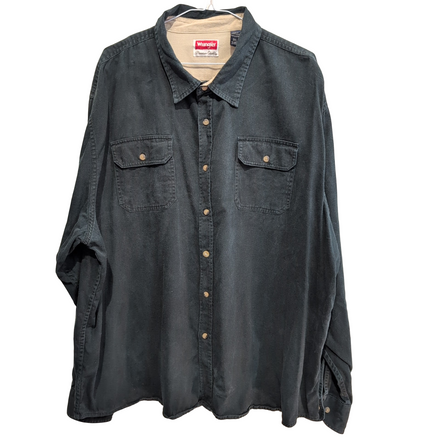 Chemise Wrangler noire unie 2 poches taille 3XL manches longues homme