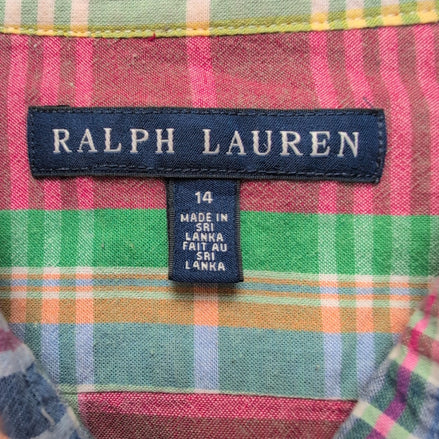 Chemise Ralph Lauren Femme XL 44 46 Fuchsia Carreaux Coton Cintrée