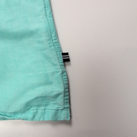Chemise Nautica 2XL 3XL Turquoise Ramie (Lin) Coton Manches courtes Logo Brodé