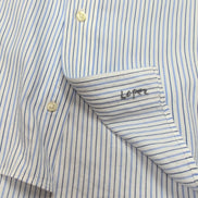 Chemise Chaps twill bleu rayures manches longues 1 poche XXL 3XL