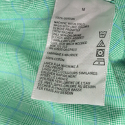 Chemise Nautica M Vert Carreaux 100% Coton Poche Logo Brodé Homme