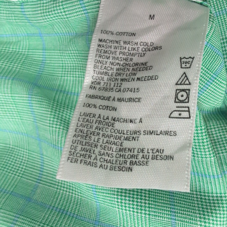 Chemise Nautica M Vert Carreaux 100% Coton Poche Logo Brodé Homme
