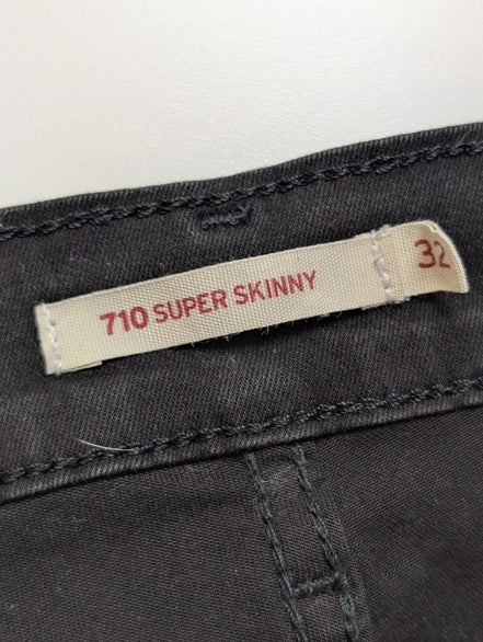 Jean Levi's 710 Femme Noir Super Skinny Ultra Stretch W32 L30 Intense