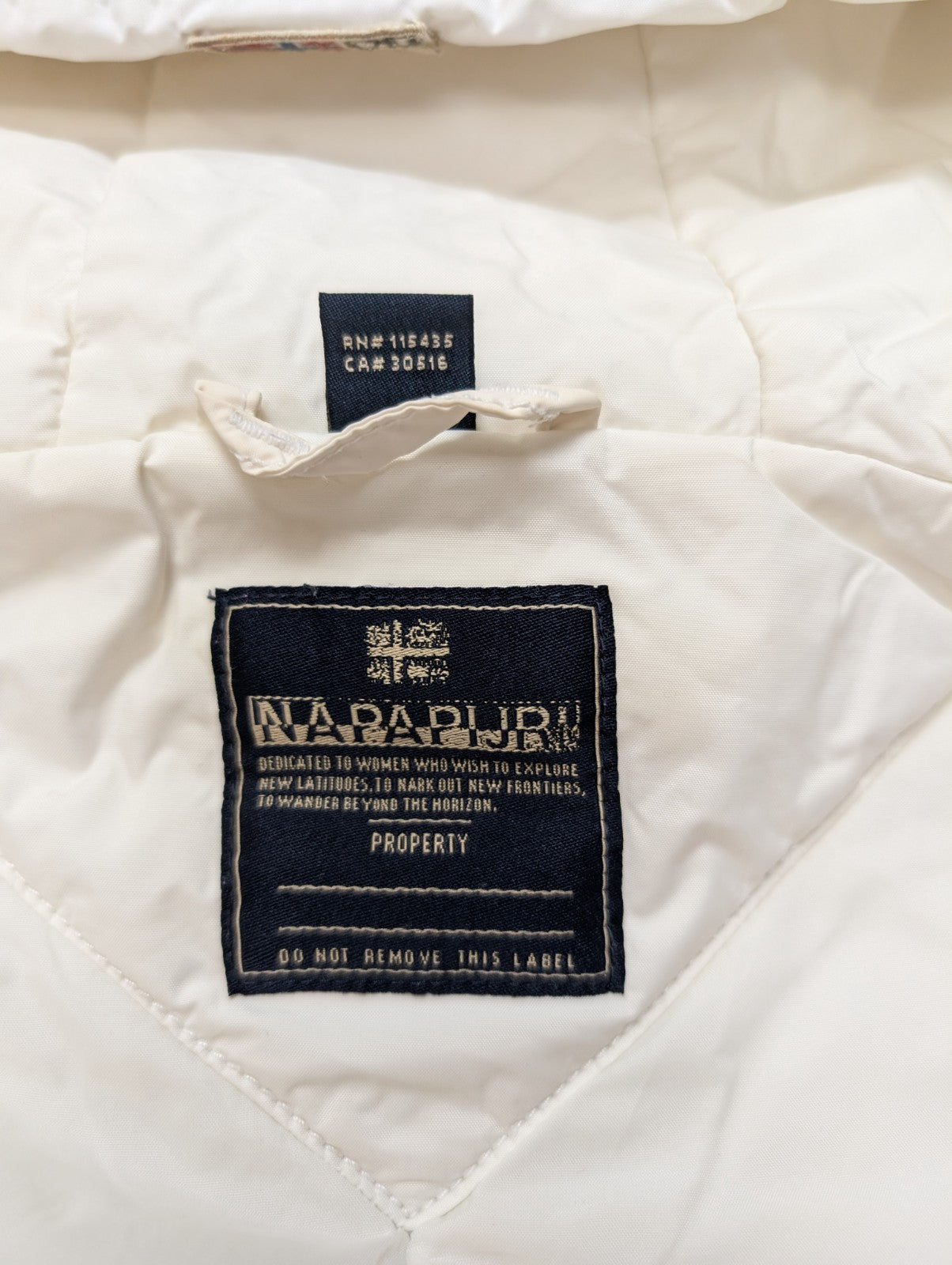 NAPAPIJRI Doudoune Veste Matelassée Blanche L Capuche Geographical | 318BSR