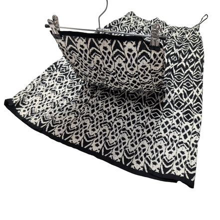 Jupe Femme Angie Taille M Noir Blanc Motifs Graphiques Rayonne Neuve