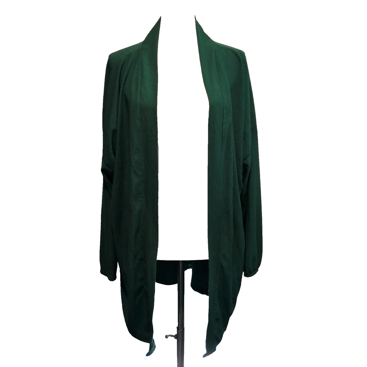 Gilet Long Femme Modasina Taille 54 Vert Foncé Ouvert Style Kimono Neuf
