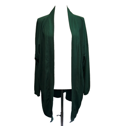 Gilet Long Femme Modasina Taille 54 Vert Foncé Ouvert Style Kimono Neuf