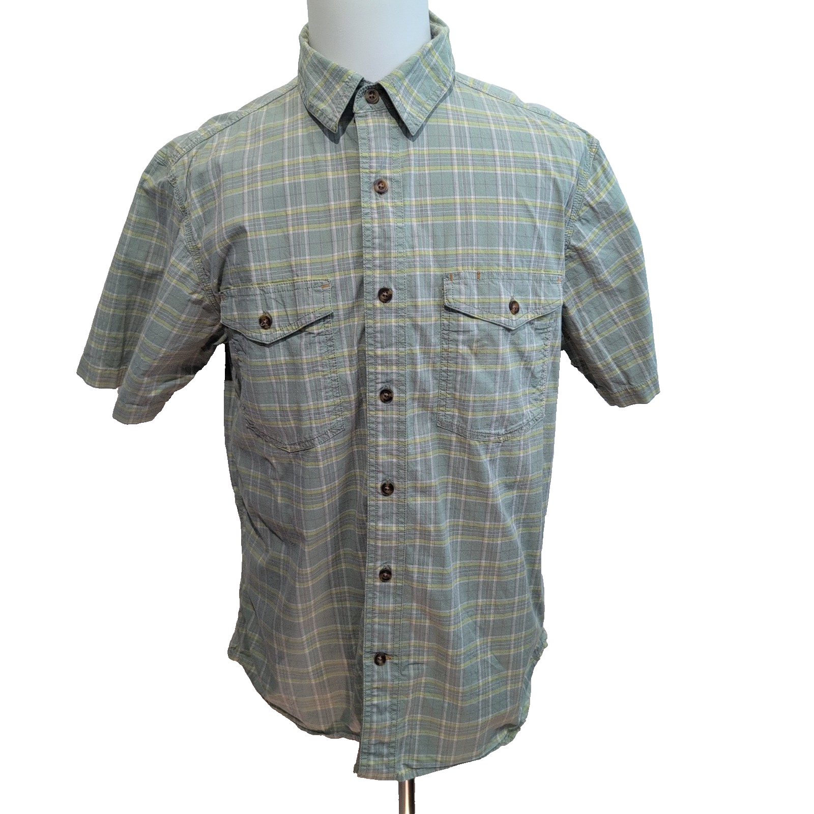 Chemise Carhartt Relaxed Fit L Vert Carreaux Manches Courtes Poches