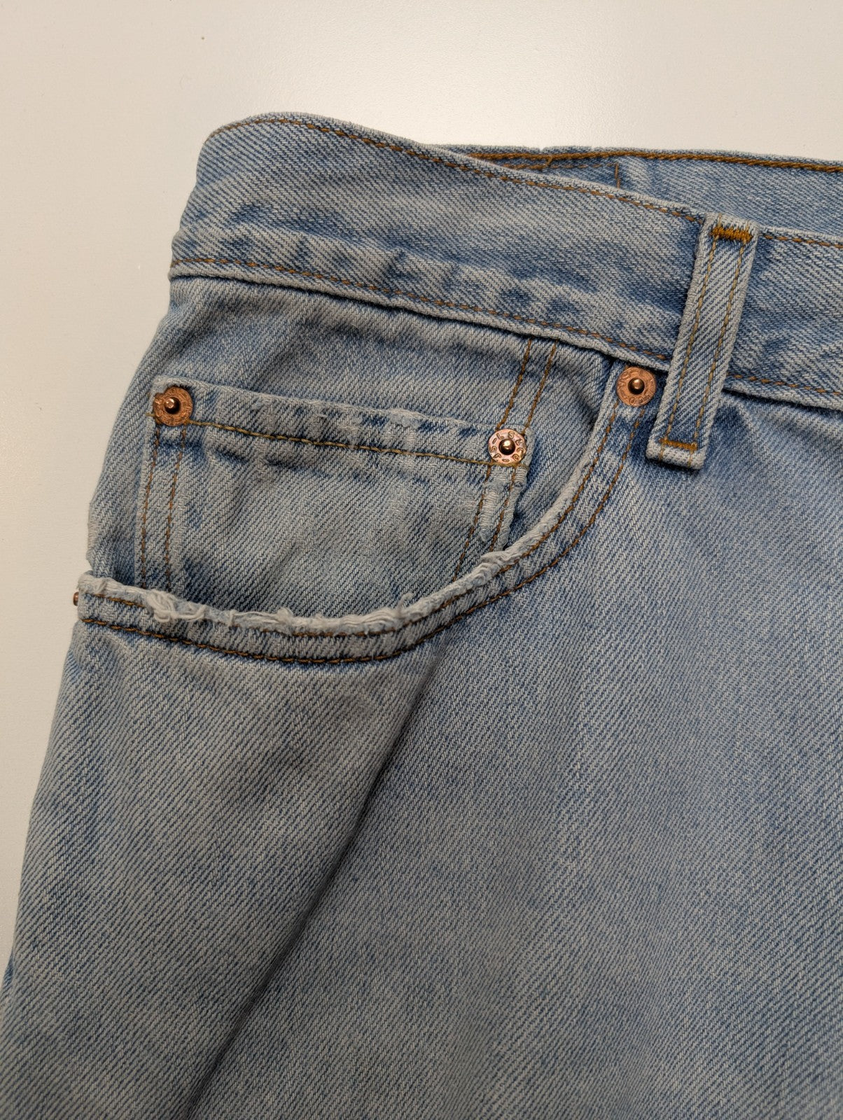 Jean Levi's 505 Regular Fit Vintage Homme W34 L34 Bleu Clair Denim Long