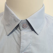 Chemise Todd Shelton L Neuve Étiquette Slim Fit 100% Coton Bleu Unie