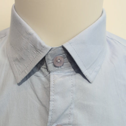 Chemise Todd Shelton L Neuve Étiquette Slim Fit 100% Coton Bleu Unie