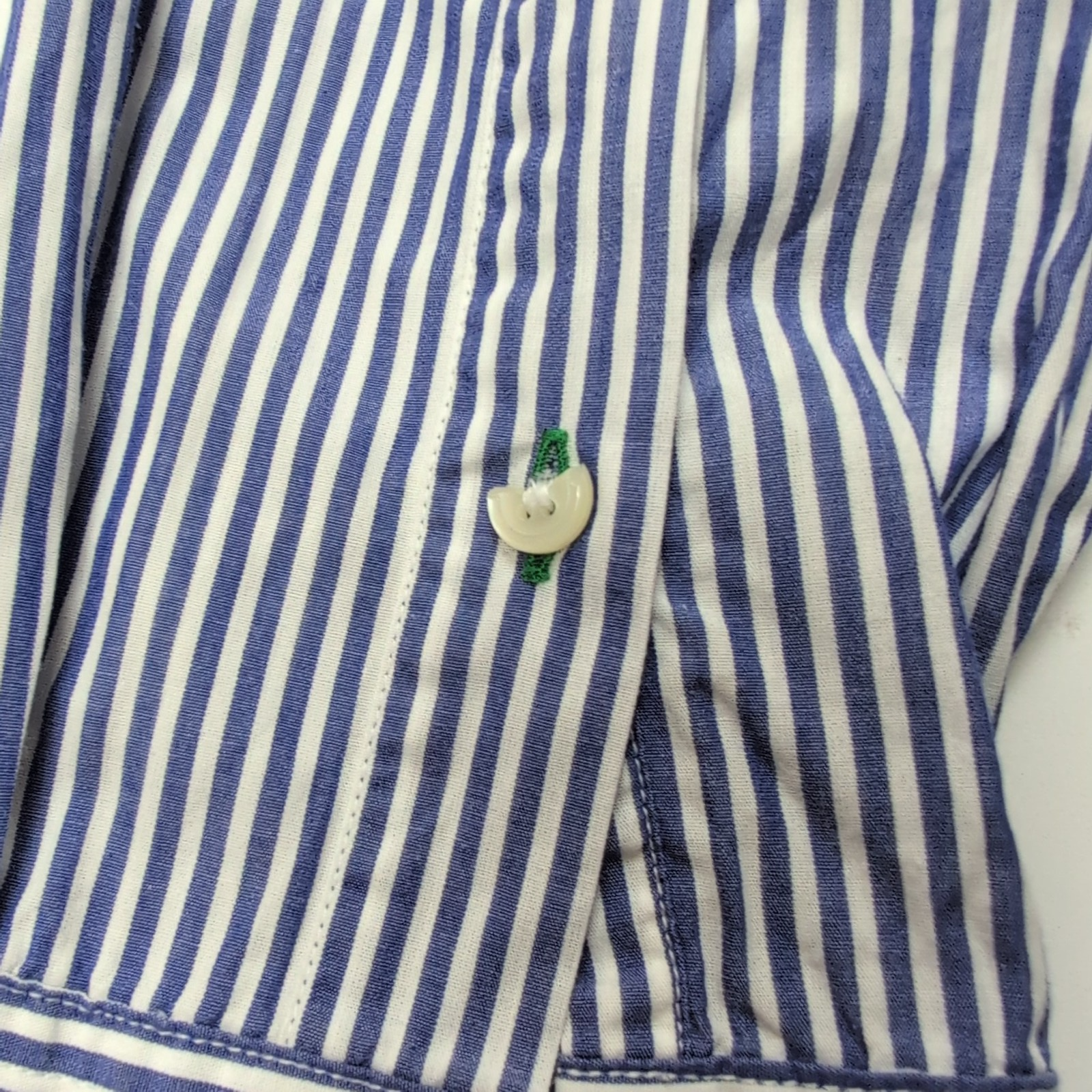 Chemise Tommy Hilfiger Golf Taille L Bleu et Blanc à Rayures Vintage