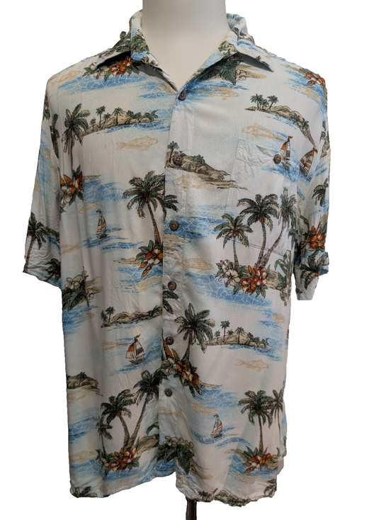 Chemise Hawaïenne Batik Bay Easy Care - Motif Tropical & Poissons - XL