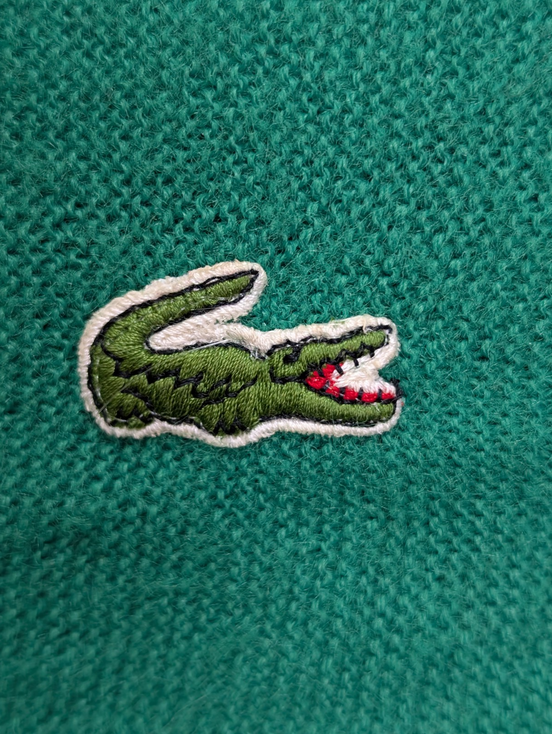 Gilet IZOD LACOSTE Vintage Cardigan Vert Boutonné Taille S Rare Homme