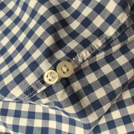 Chemise Ralph Lauren Custom Fit XL Vichy Bleu Blanc Logo Jaune