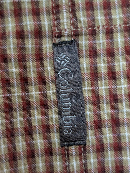 CHEMISE COLUMBIA Sportswear Carreaux Bordeaux XXL 2TG Homme 100% Coton ML