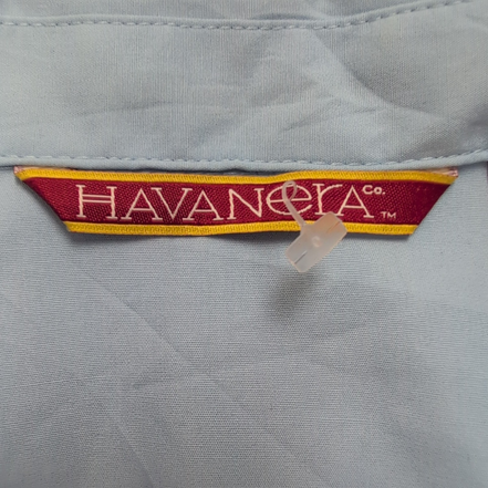 Chemise Hawaïenne Havanera Cuba Panama L Bleu Clair 4 Poches Manches Courtes