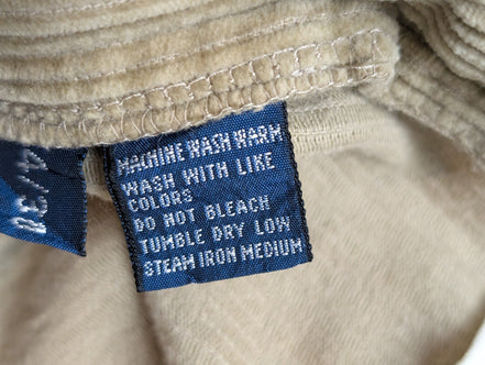 Pantalon Velours Côtelé Polo Ralph Lauren W34 L30 Marron Clair Beige vintage