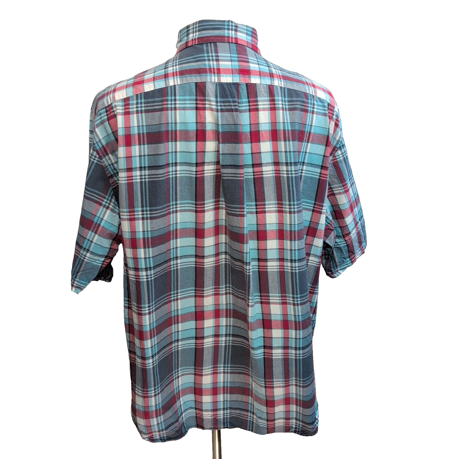 Chemise Nautica XXL Rouge Vert Carreaux 100% Coton Logo Manches Courtes
