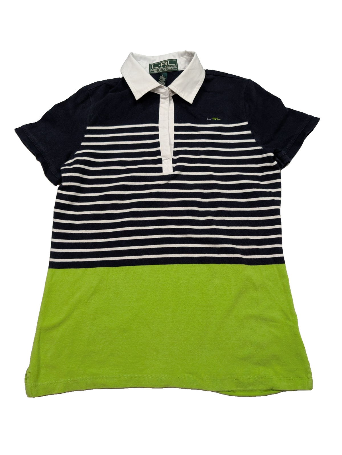 Polo manches courtes Lauren Active Ralph Lauren femme S vert rayures marine