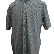 Chemise Polo Ralph Lauren Shirt L Classic Fit Vichy Vert Manches Courtes Button 