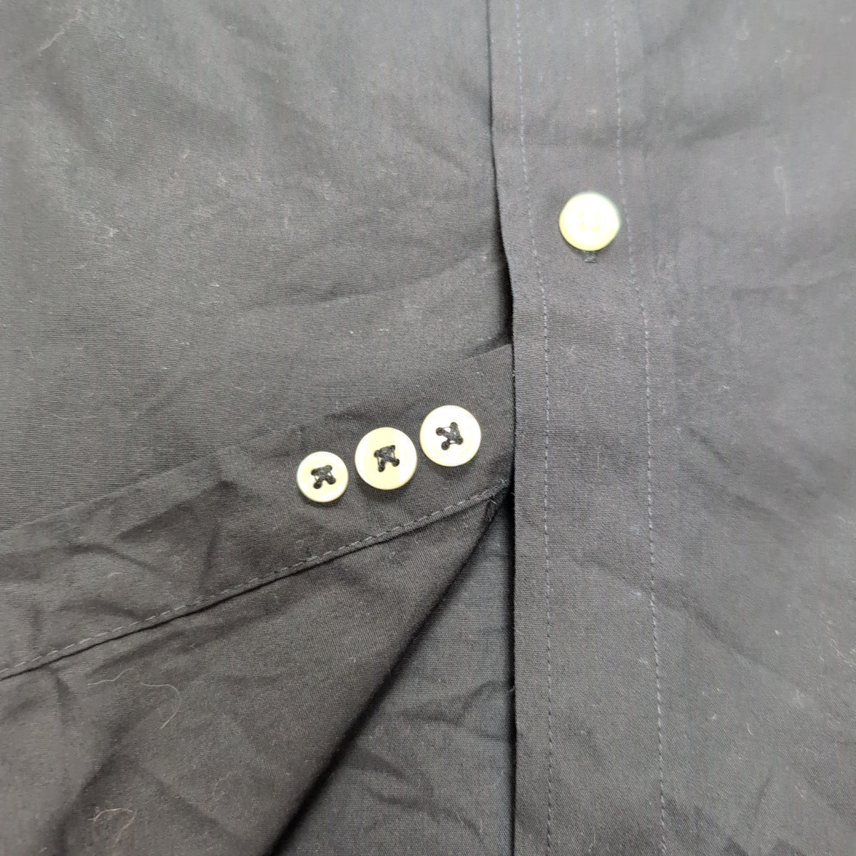 Chemise Croft & Barrow M Noir Uni Classic Fit Manches Longues