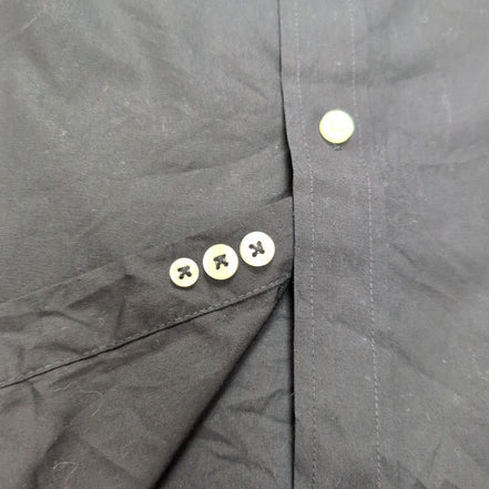 Chemise Croft & Barrow M Noir Uni Classic Fit Manches Longues