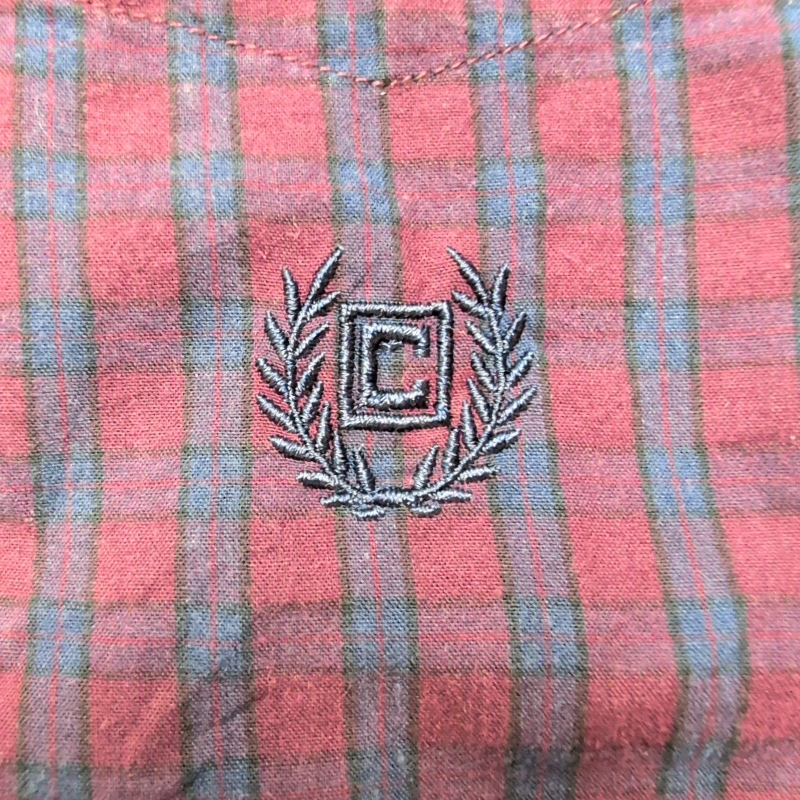 Chemise Chaps Easycare bordeaux foncé carreaux poche logo brodé XLTG