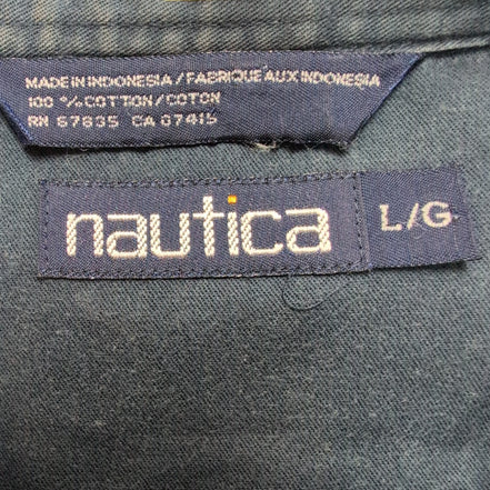 Chemise Nautica Vintage L Bleu Vert Rouge Carreaux Coton Logo