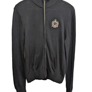 Cardigan Lauren Ralph Lauren femme L noir coton zippé écusson brodé 
