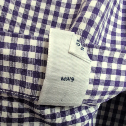 Chemise Ralph Lauren Classic Fit L Vichy Violet Logo Vert Coton manches longues
