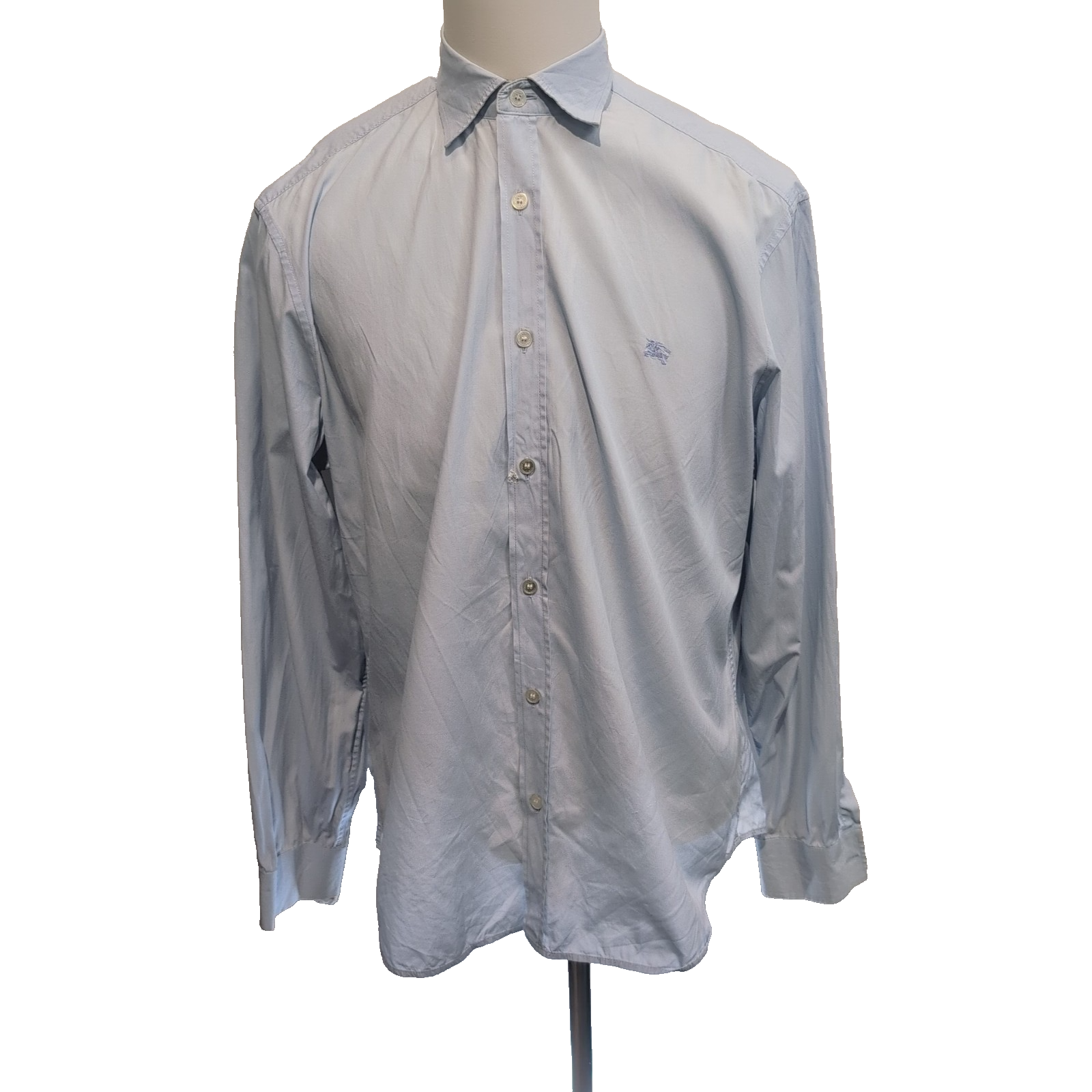 Chemise Burberry Brit Vintage Taille XL Bleu Clair Coton Logo Brodé