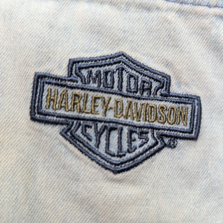 Chemise Harley Davidson XXL Jean Bleu 100% Coton Logo Brodé 2 Poches