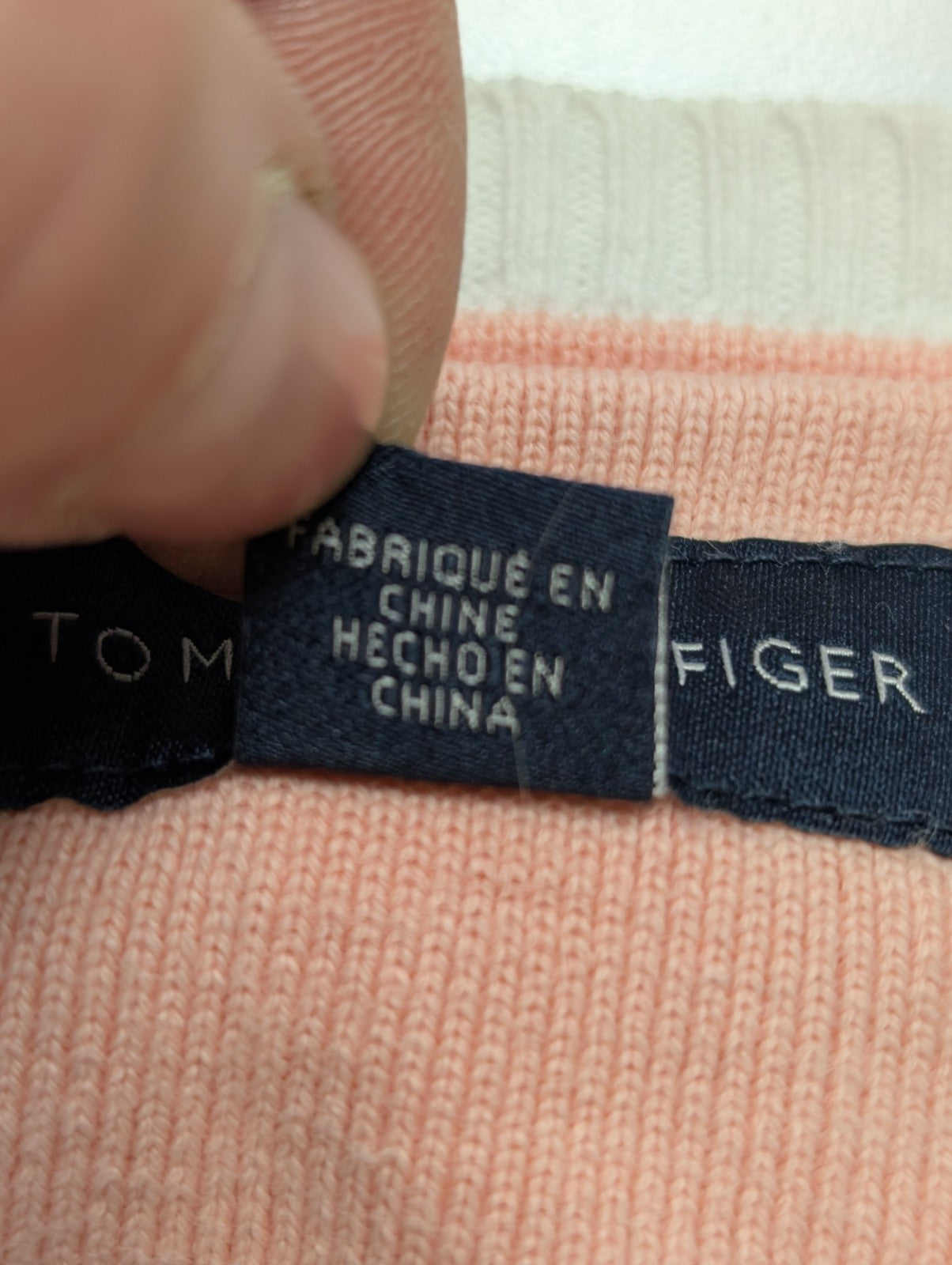 Pull Tommy Hilfiger Homme Col V Losanges Arlequin Saumon - Taille 2XL / 3XL